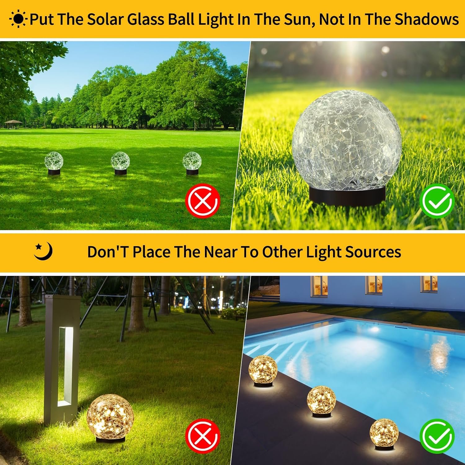 Waterproof Solar Cracked Glass Globe Lights for Garden, Patio and Yard Decor - Image 2